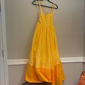 Staud Yellow Backless Maxi Dress